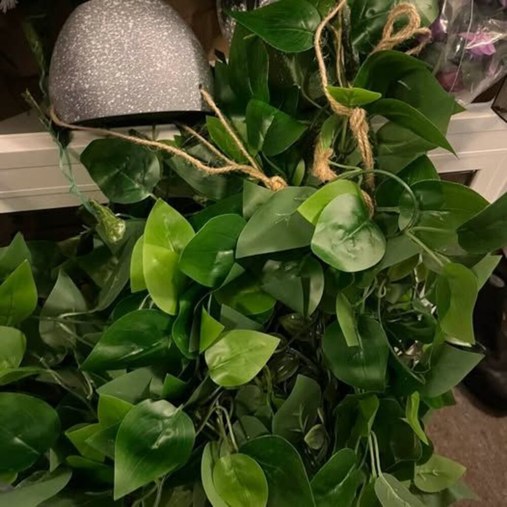 Assorted Artificial Hanging Plants and Floral Garlands